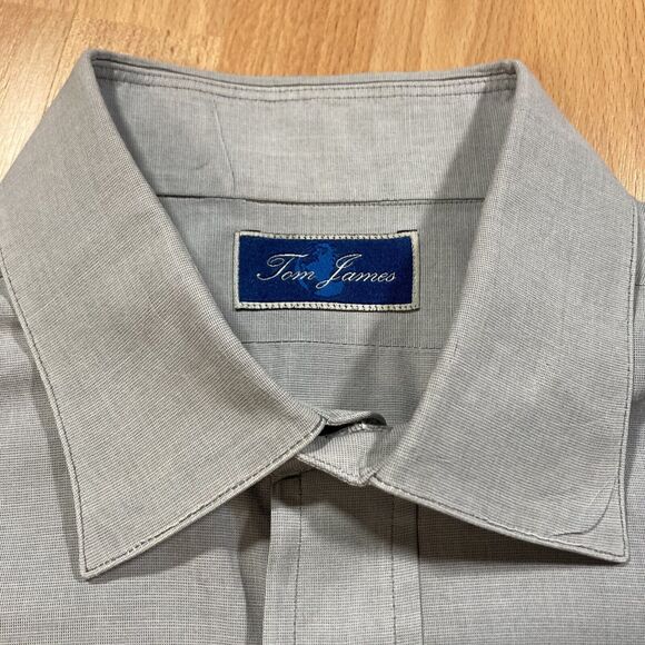 Tom James Dress Shirt (Men’s Size XL) • Customized • Button Up • Blue • EUC - Picture 2 of 6